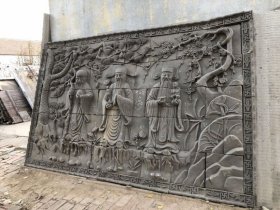 特大老砖雕“福禄寿”一套，高浮雕，雕工精细，造型独特，寓意好。大尺寸，尺寸长305宽190。