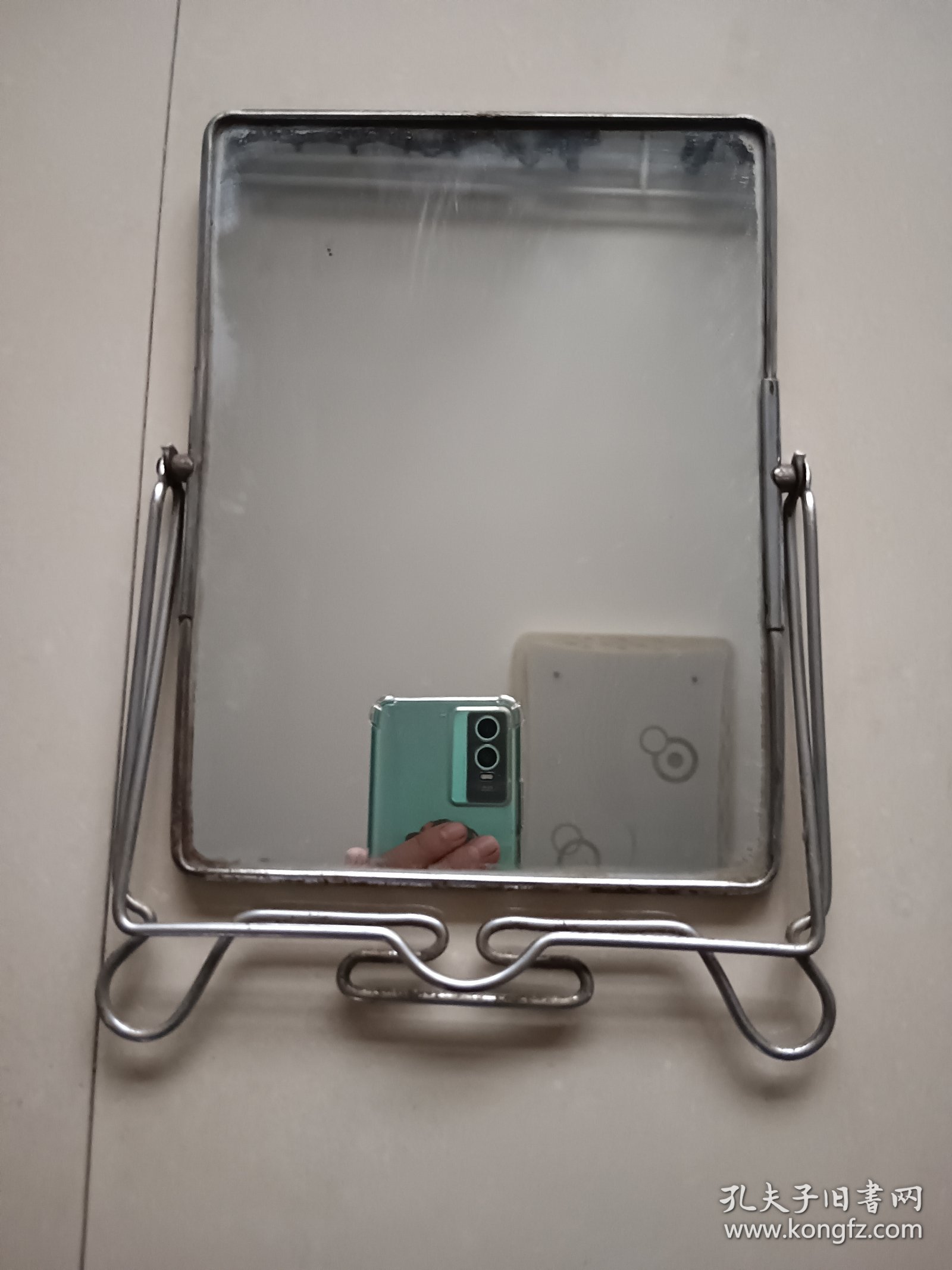 嫦娥奔月老镜子 天津制镜厂 左上角有污渍 镜面20×15