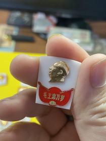 主席像章 有机玻璃 小型章 小精品 （毛主席万岁）