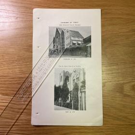 1935年出版物老照片印刷品（双面）——教会[CA05+A0110］——（正面）上：上海景灵堂；下：苏州圣约翰堂。（背面）上：苏州教堂Konghong Institutional Church；下：湖州教堂 Institutional Church