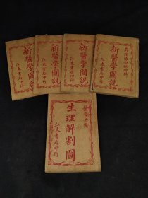 清末民国时期【新医学图说*生理图说】全套五本，上海江东书局、医学研完社出版，著名医家陈念祖辑（名修园，字修园，一字良有，号慎修），内容完整，实拍如图！