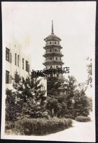 【史料照片】民国1939年广州六榕寺花塔及周边房屋等景象，老照片方位少见、较为难得