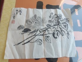 国色天香。黄逸宾。真迹。黄先生晚年作品，风格老辣随意，很有韵味，颇有欣赏价值。黄逸宾，1938年入延安抗日军政大学学习。原浙江画院荣誉顾问、原浙江省山水画研究会顾问,原中国黄宾虹研究会顾问。来源地:北京。