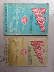 1956年医药下乡手册两种图案封面，内容一样，两本合售