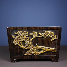 旧藏竹黄雕刻香炉 收藏佳品