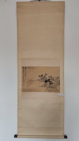 可宾杨应修 湖南名家白描山水 原装旧裱 整幅177*61画心51*34