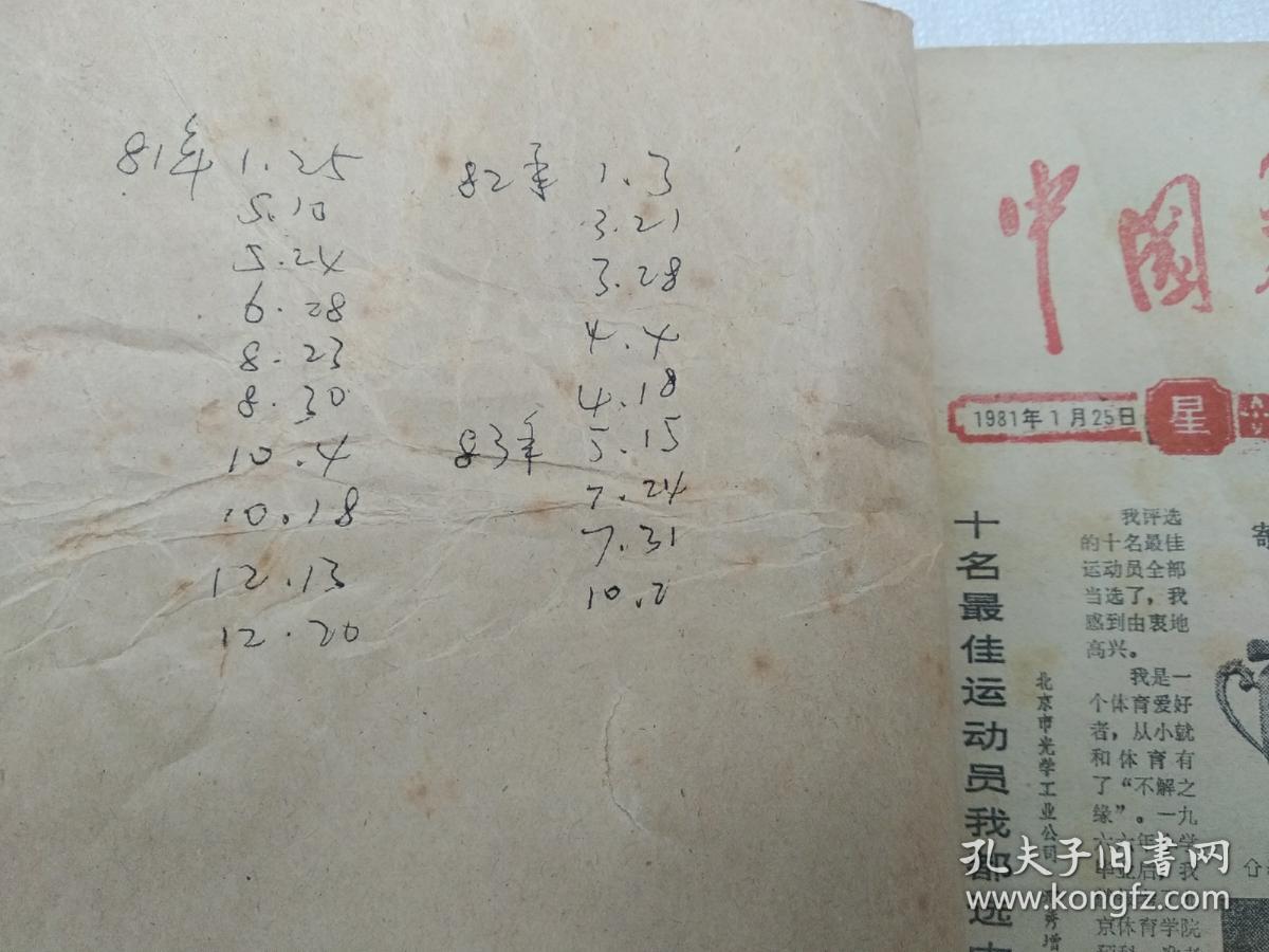 中国青年报星期刊81--83年共19期，含市场报21号
