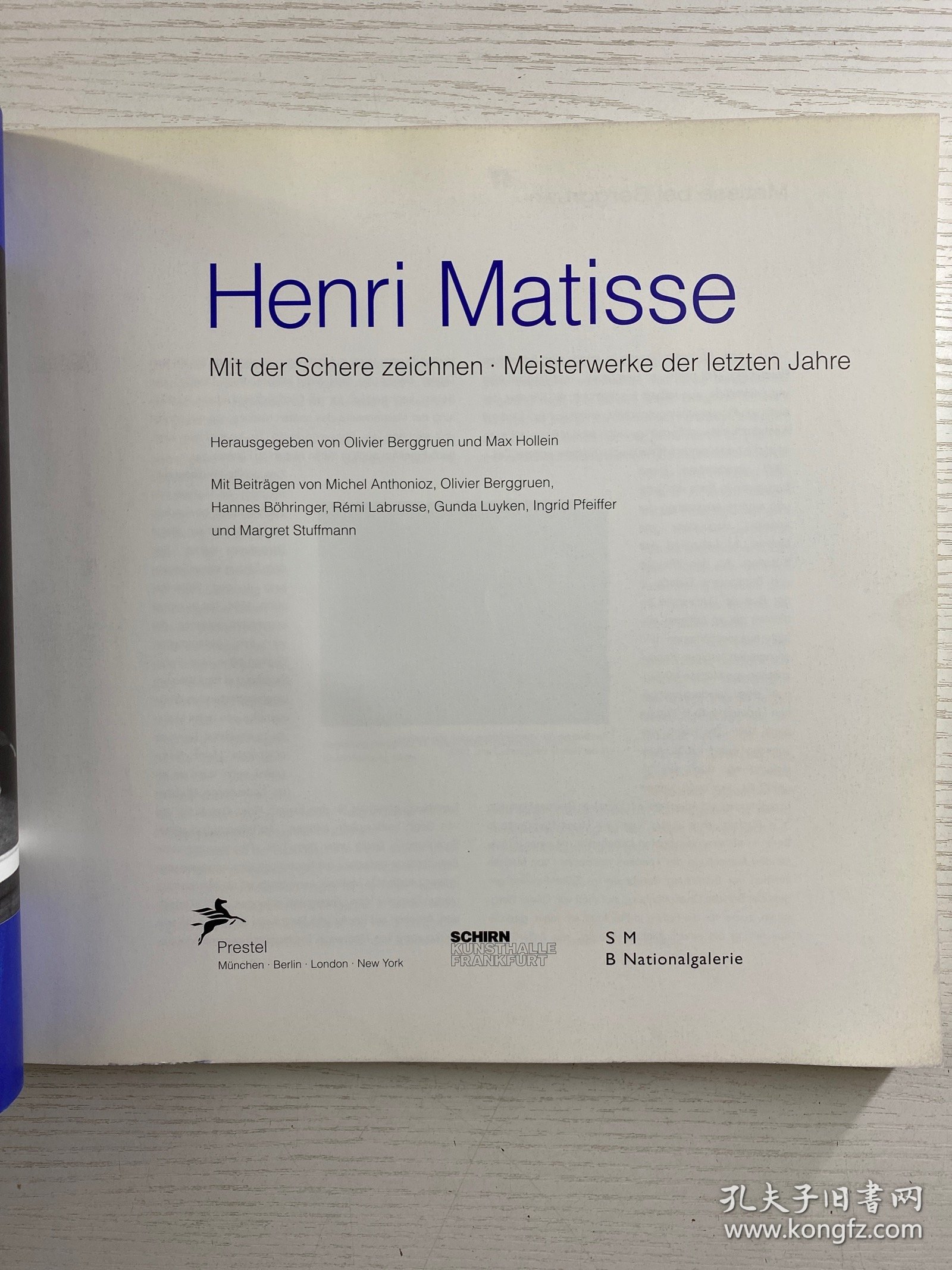 Henri Matisse：Mit Der Schere Zeichnen·Meisterwerke der letzten Jahre 亨利·马蒂斯：剪刀画·近几年的杰作（2002年德文原版）12开（正版如图、内页干净）