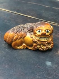 清代角雕狮子文房摆件！