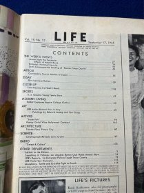 1945年9月美国生活杂志，封面人物为麦克阿瑟将军，主要内容详细报道日本在东京湾的美国战列舰密苏里号向同盟国投降的签降仪式专题报道及二战投降仪式，原子弹爆破的日本境况