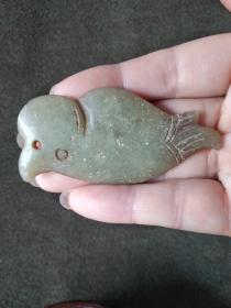 天然老和田玉鸟挂件.。