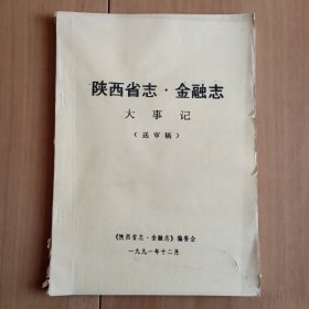 陕西省志·金融志 大事记 (送审稿) (打字油印)