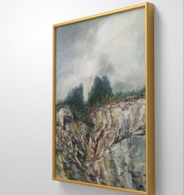 画家自画自卖：油画《南山》内框80X60CM，无外框装裱（图1、2、3为建议装裱效果）送签名画册。