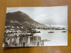 民国时期香港早期东角对望港岛西侧明信片尺寸黑白老照片