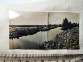 1965年，南陵县柏山渠东干渠放水灌溉农田双接老照片（211127）