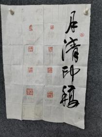 书法篆刻家，岳峰印屏作品