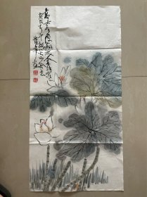 旧画一副，尺寸：68x 34.包手绘不是印刷品。