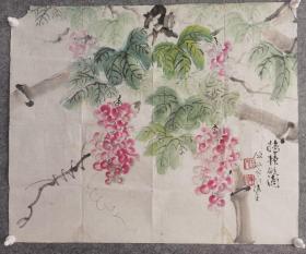 方攸敏，上海虹口画院画师。四川绵阳人，该作品保真，品相如图自然旧有瑕疵，右上角缺肉，画芯尺寸为61x50