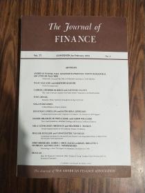 The Journal of FINANCE Vol.77， No .1 (2022，金融杂志)