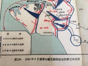 民国地图，【1942年6月德军对塞瓦斯托波尔的第三次进攻】（20×16）cm。