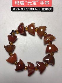 玛瑙“元宝”手串。