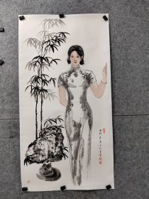 吴泓润老师写意人物，四尺整张托片，吴泓润，为画家书名，真名吴威， 出生于1987年河南省平舆县。自幼学习书画2016年3月10日加入中国书画家协会会员和水墨丹青书画院。恩师张国民老师 和潘新成老师 。2023年获得兰亭杯金奖。擅长山水画，人物画