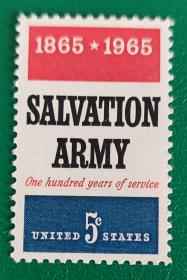 美国邮票1965年救世军 1全新
