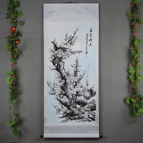 国画山水宣纸卷轴画挂画中堂画可直接挂成品梅花图L型玉骨娇美紫