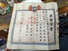 1952年山西艺术学校毕业证