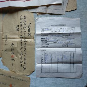 叫东区忠县师范学校毕业证书（内聘书3份、移交条3份、政府通知任命书2份，及个人简历、荣誊证书）