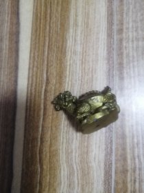 实心铜龙龟摆件