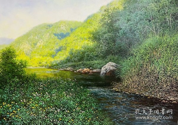 朝鲜油画，纯手绘油画， 《春》