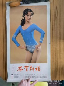 1988年挂历 艺术体操健美泳装 美女明星 3开12张全