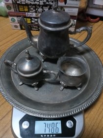 茶具 酒具 老西洋鎏银 一套四件 总重748.5克