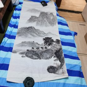 回流画一副1，山水图，落款：雅章，画心尺寸132× 54cm