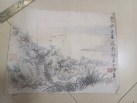 保真，民国詹明录教授国画一，詹明录，1922年生。重庆人。毕业于解放前国立中央大学艺术系。受教于徐悲鸿、傅抱石、陈之佛。中国书法家协会会员，昆明书法家协会名誉主席。昆明师专艺术系客座教授。书作多次入选全国性书展，入选《云南书画》等大型书画集。艺术生涯收录于《当代中国艺术大成》、《中国美术年鉴》等。