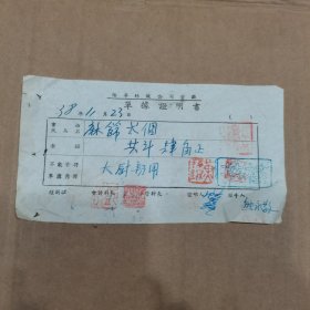 （1938年即民国27年）裕华纺织公司蓉厂单据证明书