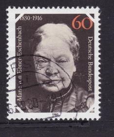 联邦德国西德1980年邮票1057奥地利女作家M·埃布纳-埃申巴赫销