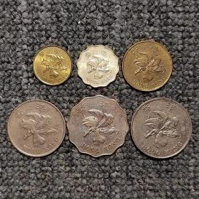 香港紫金花硬币6枚