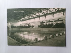 1956年明信片 北京体育馆的游泳馆