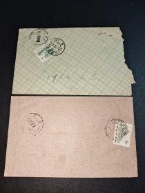 1961年实寄封2枚-贴普票-南京龙潭-无锡北塘