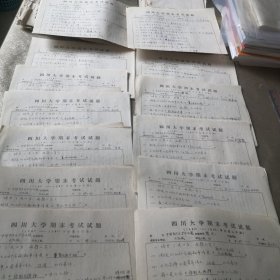 四川大学期末考试试题 中国当代文学作品选1989-1991（共13份）