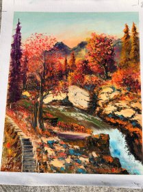印象派画家刘长龙作品：手绘油画金秋
