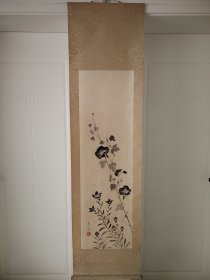 （1）立轴老画《花鸟图》名家精品回流 原装旧裱 钤印 品相如图 纸本立轴 尺寸169cmX44cm
