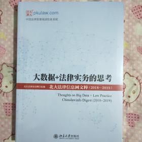 大数据+法律实务的思考：北大法律信息网文粹(2018-2019）