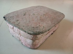 老手工纸糊针线盒子 有小破损品差30×20×10