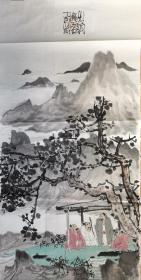 名家字画水墨淡彩精品《山翁邀客图》作者：老师擅长中国画水墨大写意，尤对雄鸡和奔马有独到之处。其作品不拘泥形式，笔墨常常有令人耳目一新的感觉。深受广大书画爱好者的喜爱。
【1】尺寸:54cmx100cm   
【2】来源：作者本人，永久保真
【3】说明：书摊低价不代表正常润格。此为最低价，不喜勿下单。
(注：作品为宣纸画心)