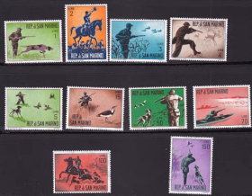圣马力诺1962年狩猎邮票10全