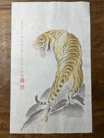 【铁牍精舍】【文人雅笺】【名家信札】【笺纸2-8】50年代初荣宝斋木版水印溥儒高士笺等6张，31.7x19.2cm