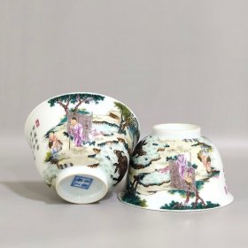 清代雍正春耕图题诗杯
